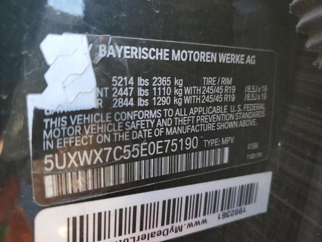 Photo 12 VIN: 5UXWX7C55E0E75190 - BMW X3 XDRIVE3 