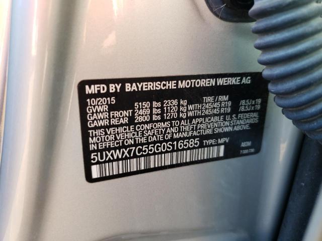 Photo 9 VIN: 5UXWX7C55G0S16585 - BMW X3 XDRIVE3 