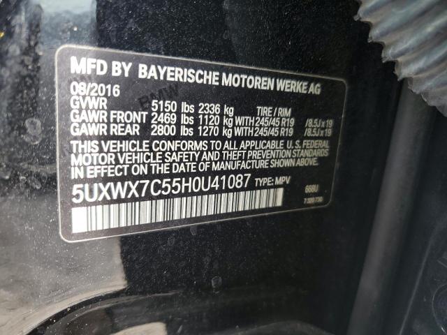 Photo 12 VIN: 5UXWX7C55H0U41087 - BMW X3 XDRIVE3 