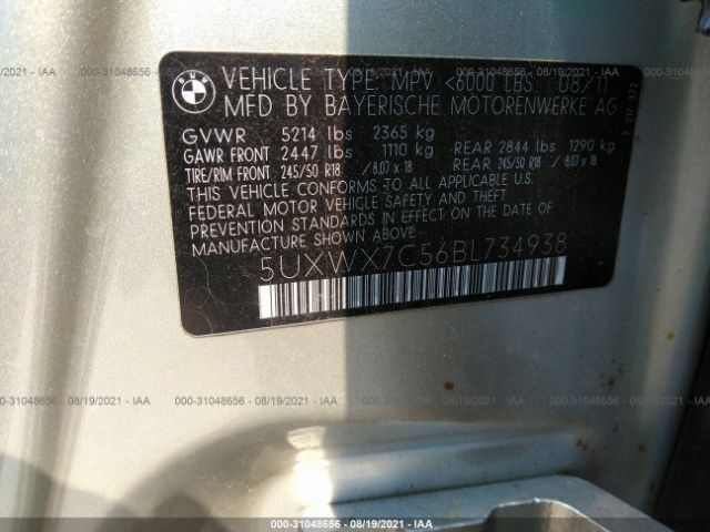 Photo 8 VIN: 5UXWX7C56BL734938 - BMW X3 