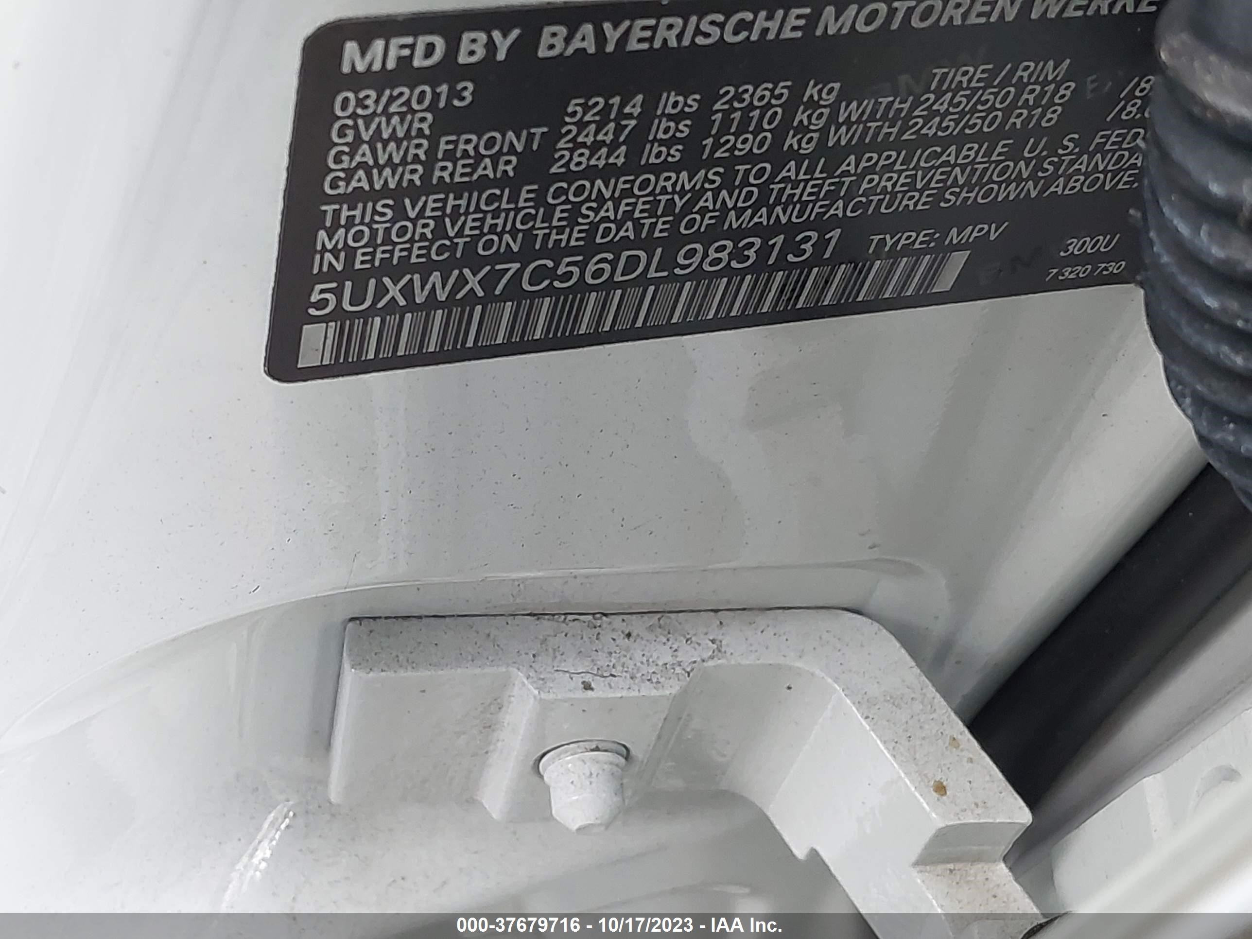 Photo 8 VIN: 5UXWX7C56DL983131 - BMW X3 