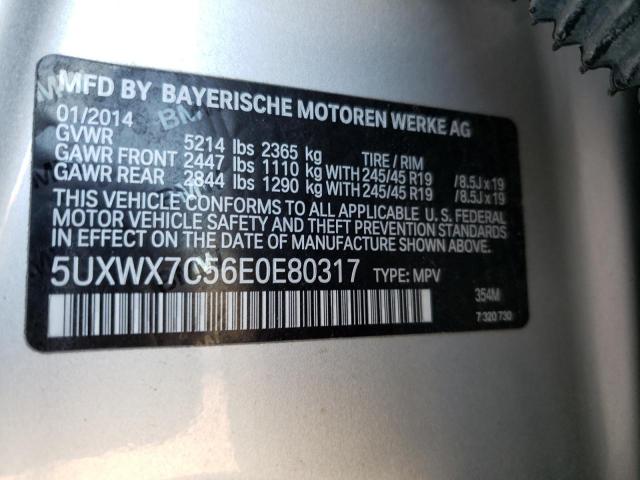 Photo 11 VIN: 5UXWX7C56E0E80317 - BMW X3 XDRIVE3 