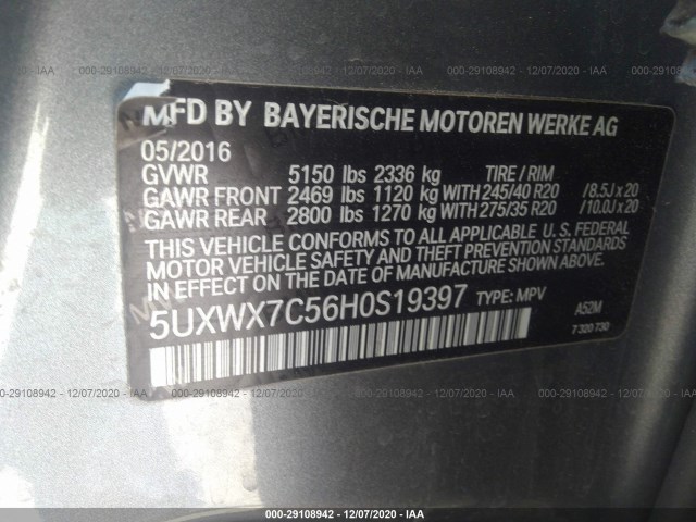 Photo 8 VIN: 5UXWX7C56H0S19397 - BMW X3 