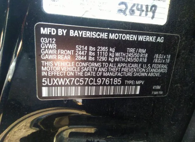 Photo 8 VIN: 5UXWX7C57CL976185 - BMW X3 