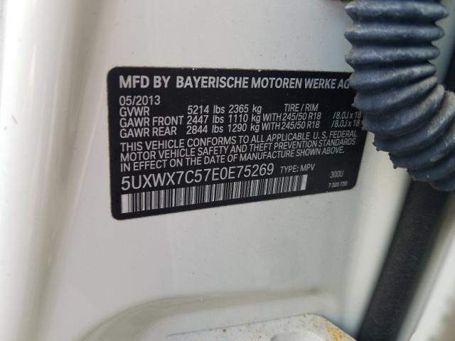 Photo 9 VIN: 5UXWX7C57E0E75269 - BMW X3 XDRIVE3 