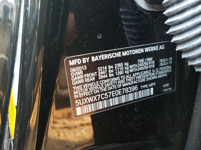 Photo 9 VIN: 5UXWX7C57E0E78396 - BMW X3 XDRIVE3 