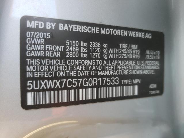 Photo 9 VIN: 5UXWX7C57G0R17533 - BMW X3 XDRIVE3 