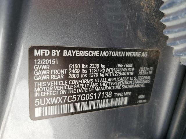 Photo 12 VIN: 5UXWX7C57G0S17138 - BMW X3 XDRIVE3 