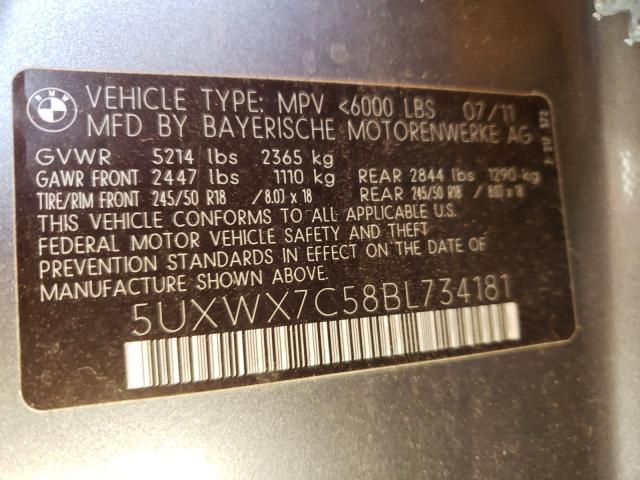 Photo 9 VIN: 5UXWX7C58BL734181 - BMW X3 XDRIVE3 