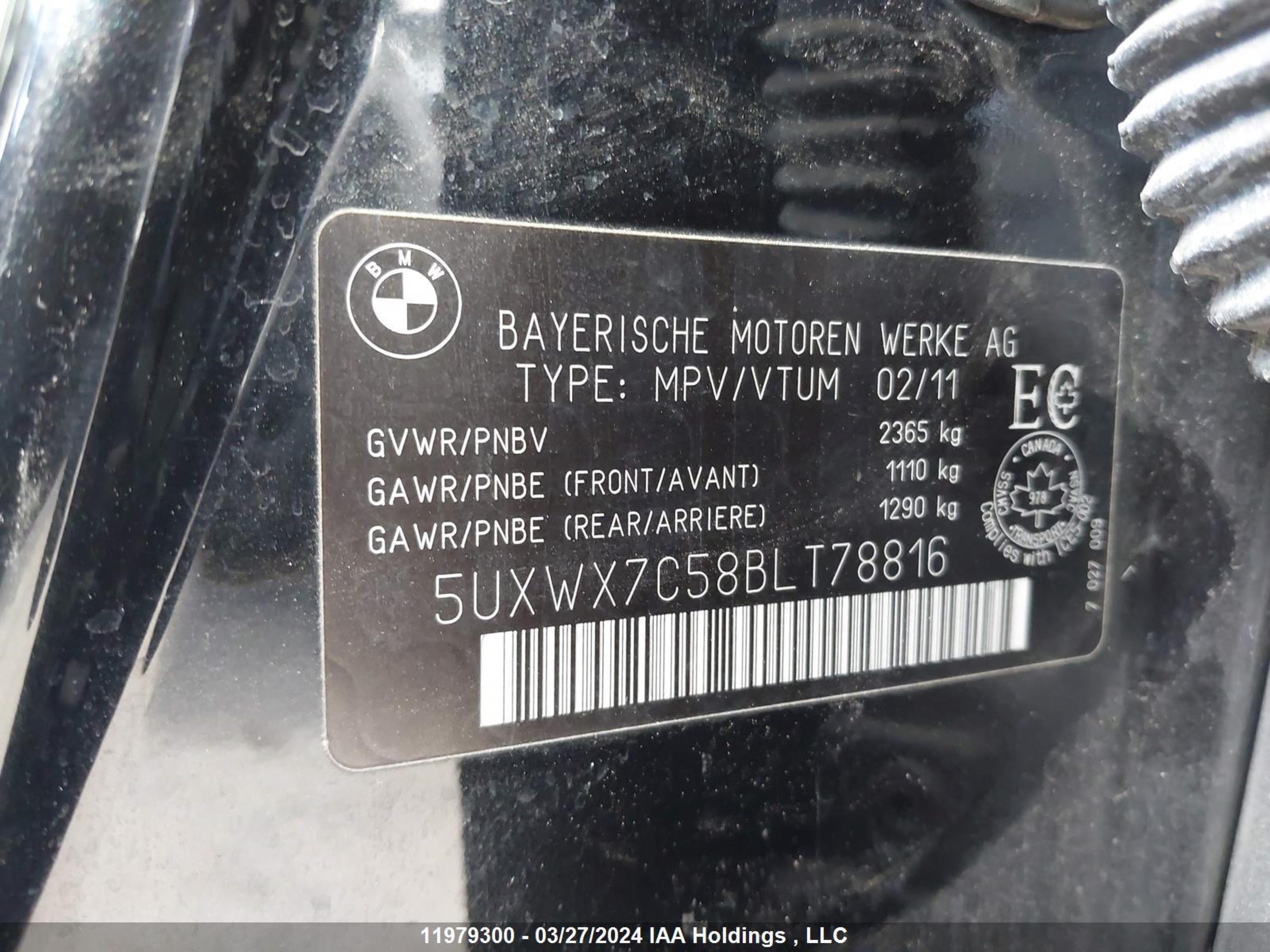 Photo 8 VIN: 5UXWX7C58BLT78816 - BMW X3 