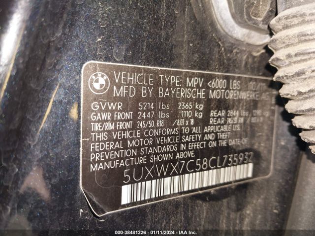 Photo 8 VIN: 5UXWX7C58CL735932 - BMW X3 