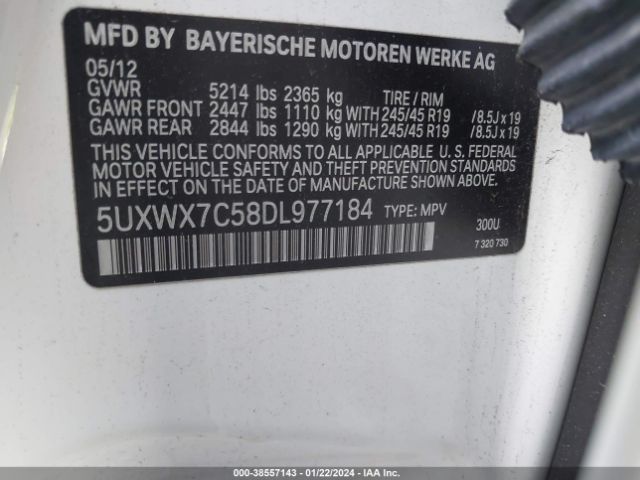 Photo 8 VIN: 5UXWX7C58DL977184 - BMW X3 