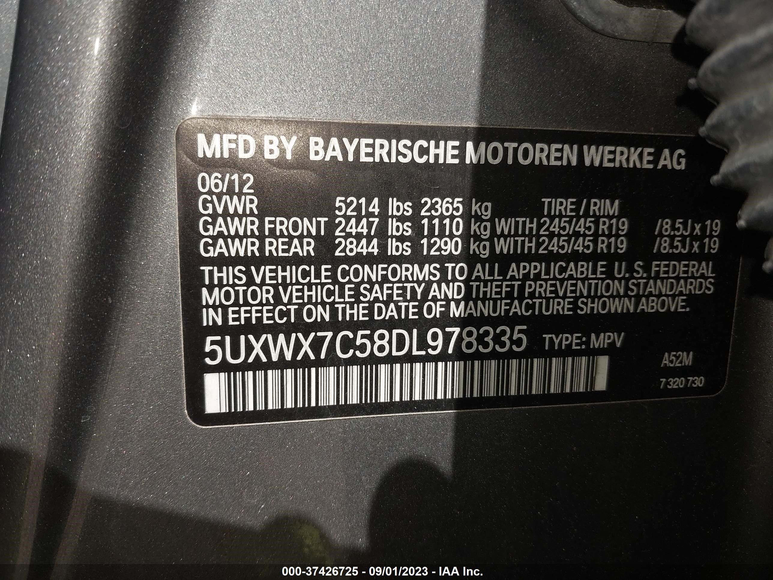 Photo 8 VIN: 5UXWX7C58DL978335 - BMW X3 