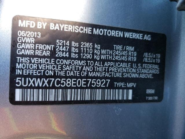 Photo 9 VIN: 5UXWX7C58E0E75927 - BMW X3 XDRIVE3 