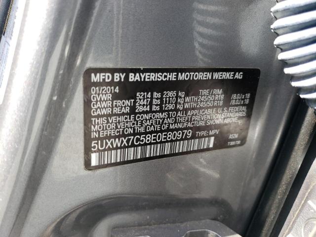 Photo 9 VIN: 5UXWX7C58E0E80979 - BMW X3 XDRIVE3 