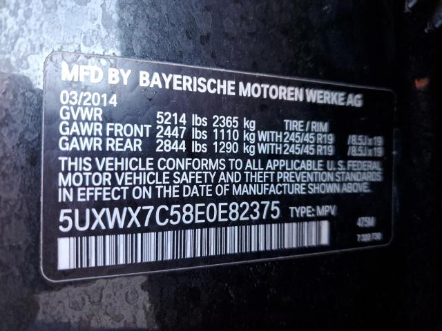 Photo 11 VIN: 5UXWX7C58E0E82375 - BMW X3 