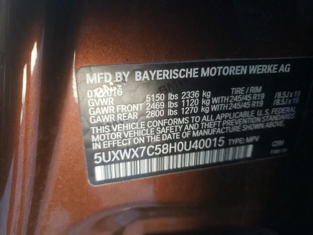 Photo 9 VIN: 5UXWX7C58H0U40015 - BMW X3 XDRIVE3 