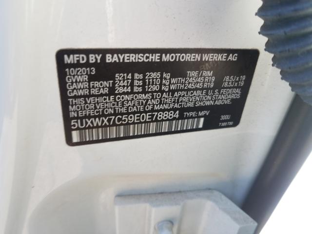 Photo 9 VIN: 5UXWX7C59E0E78884 - BMW X3 XDRIVE3 