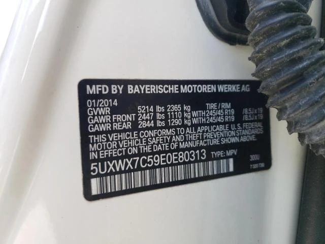 Photo 13 VIN: 5UXWX7C59E0E80313 - BMW X3 XDRIVE3 