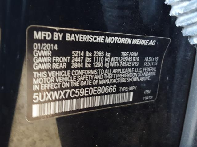 Photo 9 VIN: 5UXWX7C59E0E80666 - BMW X3 XDRIVE3 