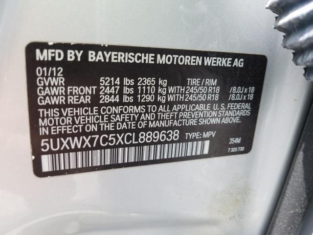 Photo 9 VIN: 5UXWX7C5XCL889638 - BMW X3 XDRIVE3 