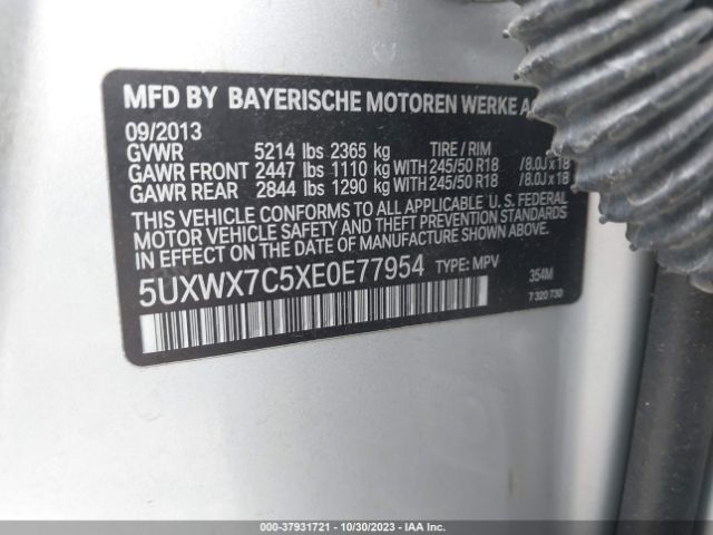 Photo 8 VIN: 5UXWX7C5XE0E77954 - BMW X3 