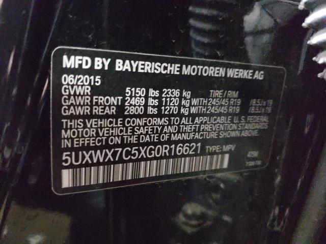 Photo 9 VIN: 5UXWX7C5XG0R16621 - BMW X3 XDRIVE3 