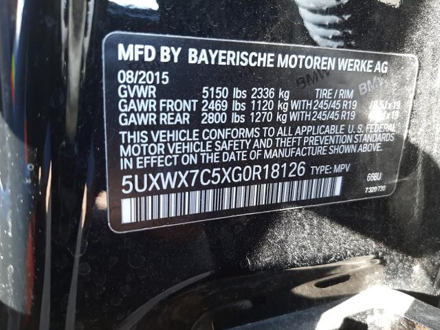 Photo 9 VIN: 5UXWX7C5XG0R18126 - BMW X3 XDRIVE3 