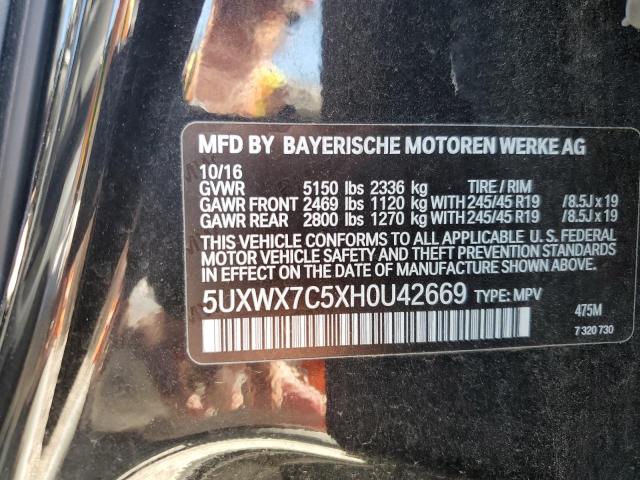 Photo 12 VIN: 5UXWX7C5XH0U42669 - BMW X3 XDRIVE3 