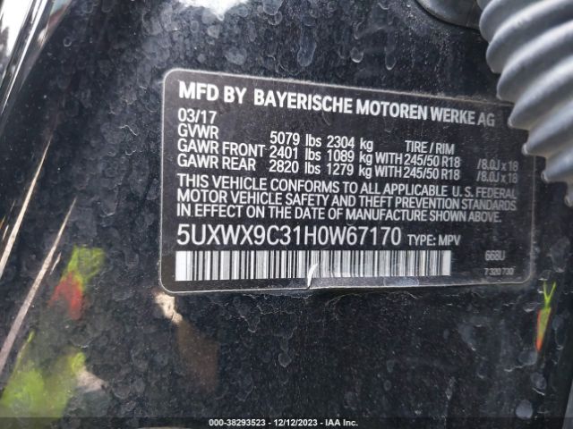 Photo 8 VIN: 5UXWX9C31H0W67170 - BMW X3 