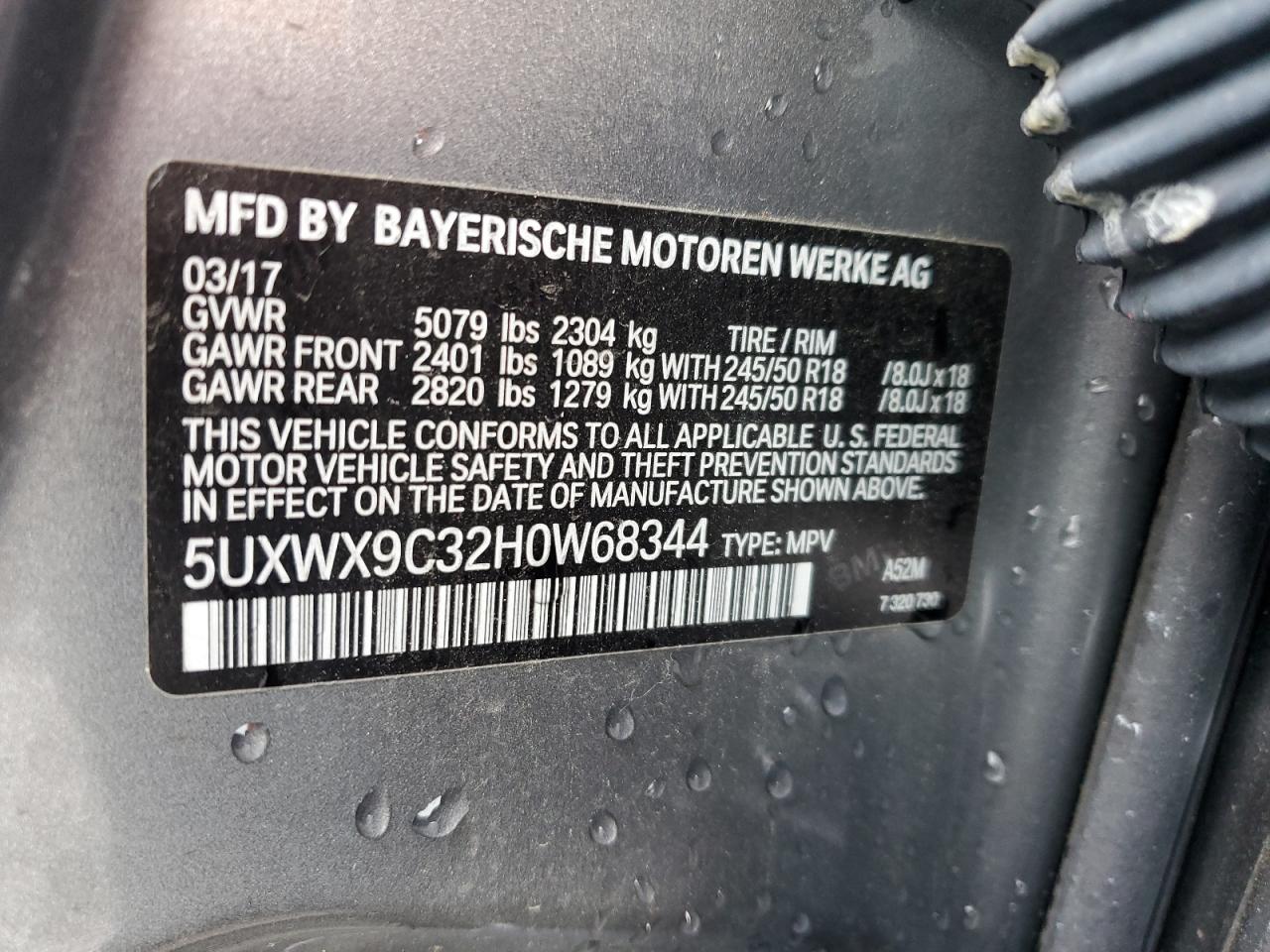 Photo 12 VIN: 5UXWX9C32H0W68344 - BMW X3 