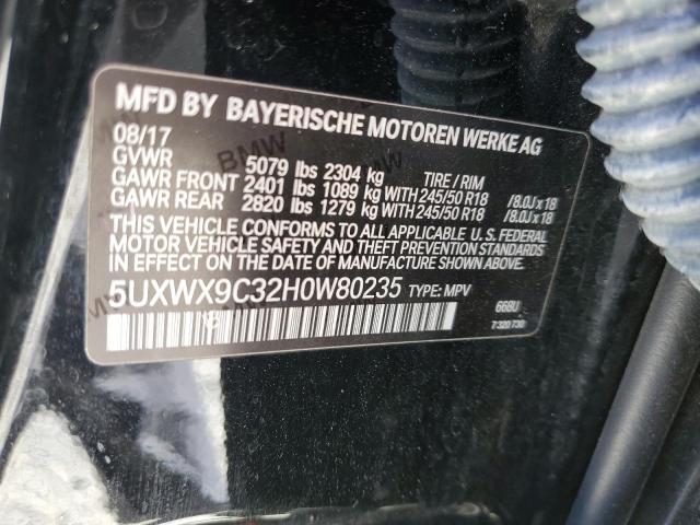 Photo 9 VIN: 5UXWX9C32H0W80235 - BMW X3 XDRIVE2 