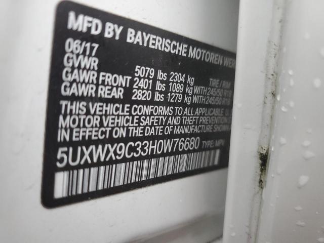 Photo 12 VIN: 5UXWX9C33H0W76680 - BMW X3 XDRIVE2 