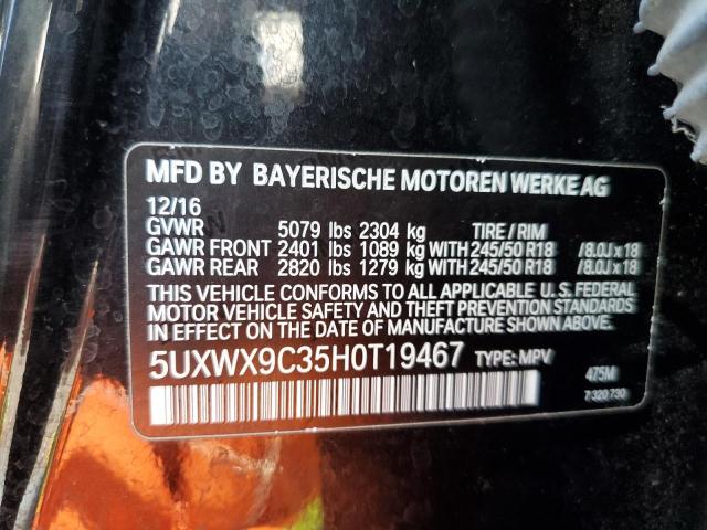 Photo 9 VIN: 5UXWX9C35H0T19467 - BMW X3 XDRIVE2 