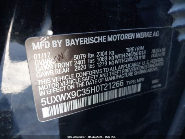 Photo 8 VIN: 5UXWX9C35H0T21266 - BMW X3 