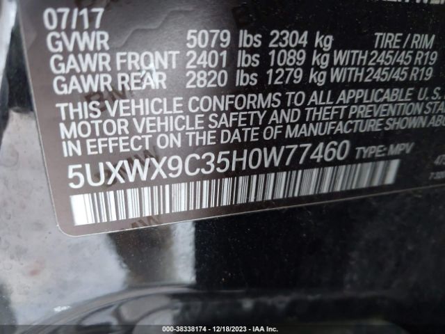 Photo 8 VIN: 5UXWX9C35H0W77460 - BMW X3 