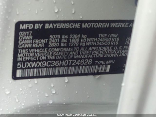 Photo 8 VIN: 5UXWX9C36H0T24628 - BMW X3 