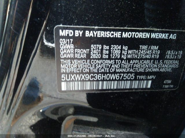 Photo 8 VIN: 5UXWX9C36H0W67505 - BMW X3 