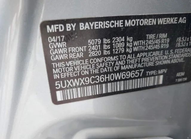 Photo 8 VIN: 5UXWX9C36H0W69657 - BMW X3 