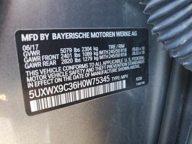 Photo 12 VIN: 5UXWX9C36H0W75345 - BMW X3 XDRIVE2 