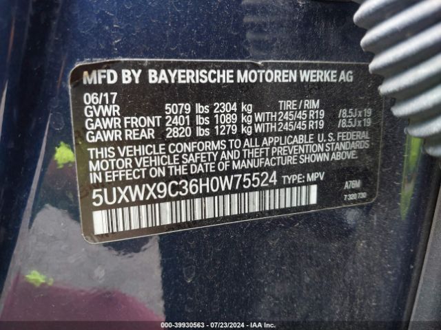 Photo 8 VIN: 5UXWX9C36H0W75524 - BMW X3 