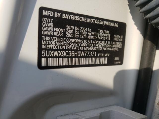 Photo 9 VIN: 5UXWX9C36H0W77371 - BMW X3 XDRIVE2 