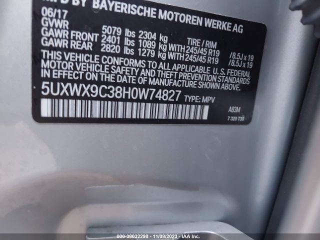 Photo 8 VIN: 5UXWX9C38H0W74827 - BMW X3 