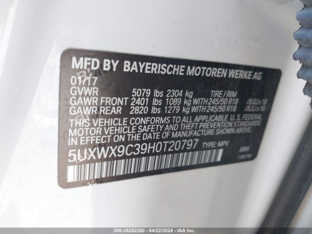 Photo 8 VIN: 5UXWX9C39H0T20797 - BMW X3 