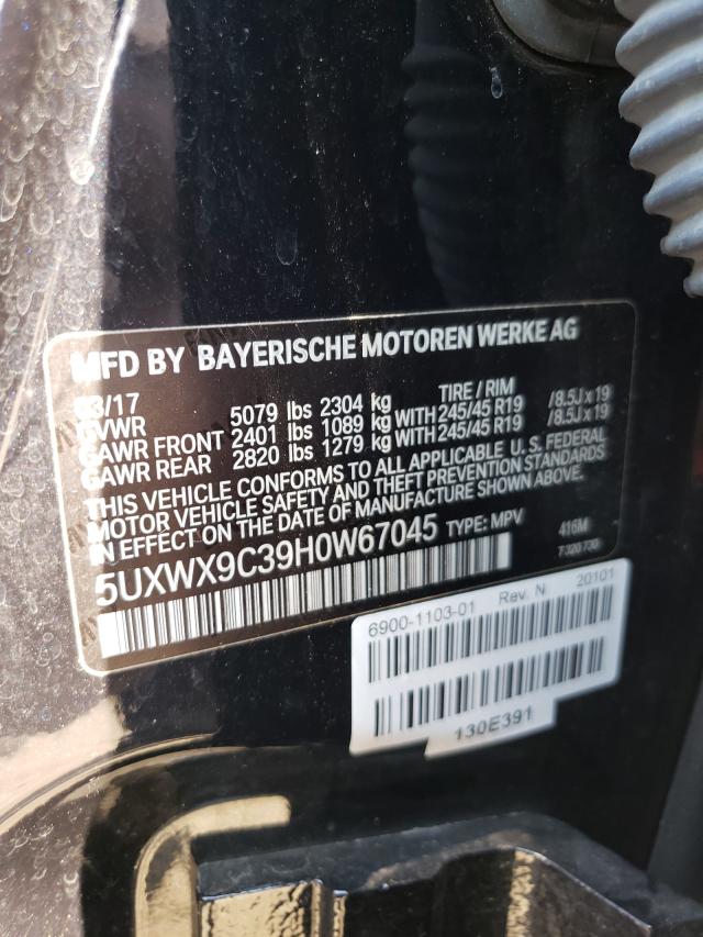 Photo 9 VIN: 5UXWX9C39H0W67045 - BMW X3 XDRIVE2 