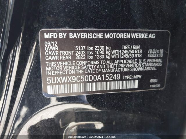 Photo 8 VIN: 5UXWX9C50D0A15249 - BMW X3 