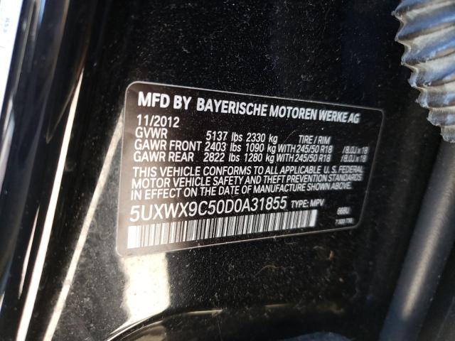 Photo 9 VIN: 5UXWX9C50D0A31855 - BMW X3 