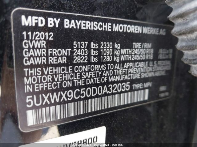 Photo 8 VIN: 5UXWX9C50D0A32035 - BMW X3 