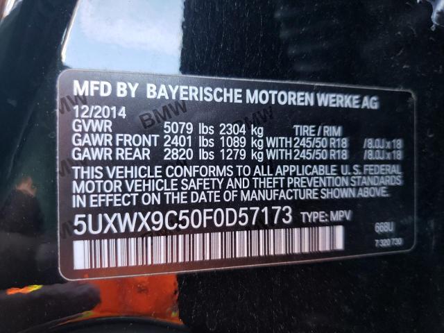 Photo 9 VIN: 5UXWX9C50F0D57173 - BMW X3 XDRIVE2 