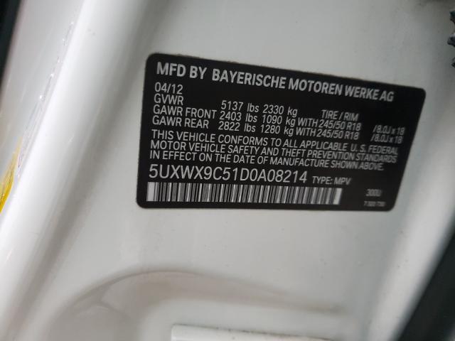 Photo 9 VIN: 5UXWX9C51D0A08214 - BMW X3 XDRIVE2 